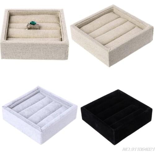 Free Shipping Velvet Jewelry Earring Ring Display Box Tray Holder Storage Showcase Organizer Jewelry Display Case ly2 wholesales