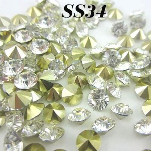 Free shipping new 72pcs/bag SS34 fashion crystal Resin rhinestones Pointback for DIY decoration