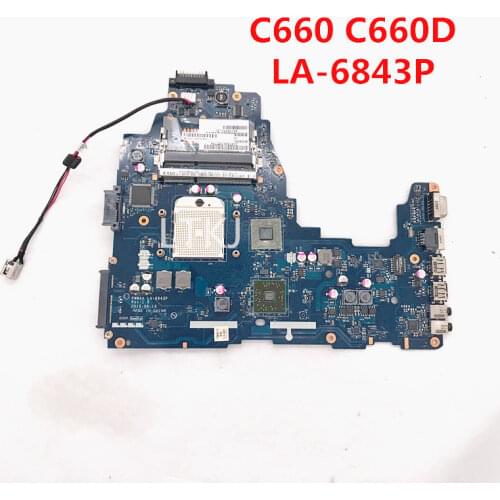 High quality For C660 C660D A660 A665 Laptop motherboard DDR3 PWWAA LA-6843P K000111550 100% full Tested