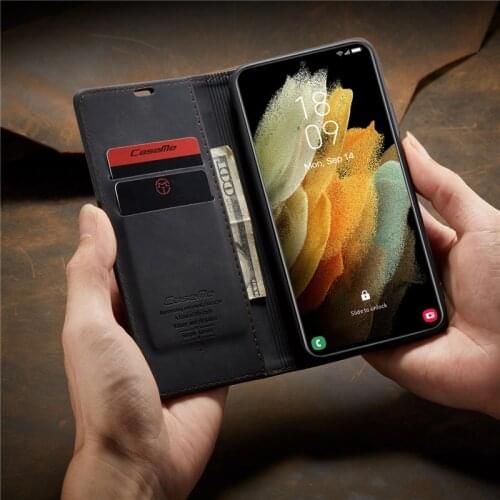 Card Holder Flip Leather For Samsung Galaxy S21 Ultra A52 A72 Note 20 ultra A32 A12 5G FE Plus Case Shockproof Cover Funda Coque