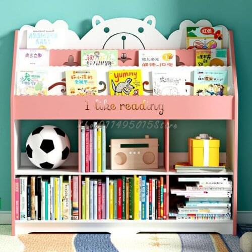 Childrens Bookshelf Household Toy Storage Rack Toy Storage Cabinet Multi-layer Floor Shelves Baby Picture Book Rack