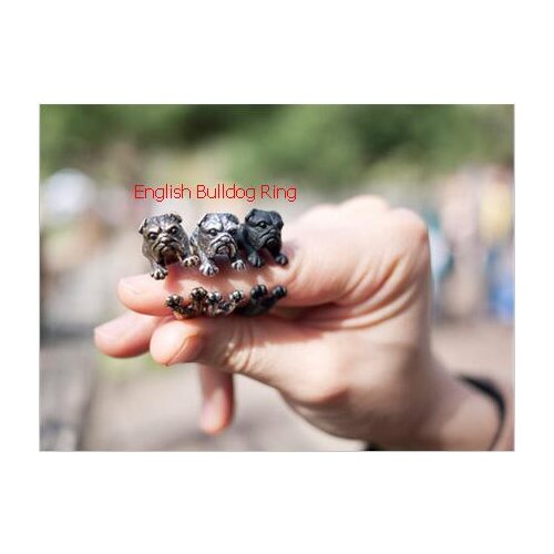 Drop shipping-3D Retro English Bulldog Ring
