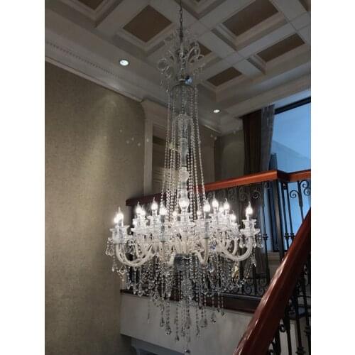 Long Stair Chandelier Crystal Foyer Light Modern Fashion Living Room Dining Hall Complex Staircase Lighting chandelier Large