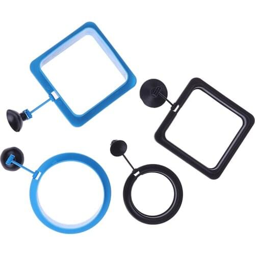 Water Plant Buoyancy Suction Cup Aquarium Feeding Ring Fish Tank Station Floating Food Tray Feeder Square Circle Accessory