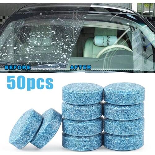 20/50/100/200Pcs Car Solid Cleaner Concentrated Effervescent Tablets Spray Cleaner Car Glass Household Cleaning Car Accessories