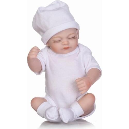 DOLL Mini Reborn Baby Doll Lifelike silicone Bath toys for girls Sleeping girl doll for newborn kids Christmas Gift 10 inch