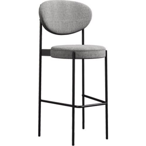 Home Furniture Wrought Iron Restaurant Bar Chair Modern Coffee Shop High Stool Golden Leisure Bar Chair Soft Back Bar Chair