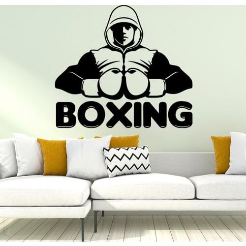 Cartoon boxing men Wall Sticker Home Decoration Accessories Removable Vinyl Mural Wallpaper Bedroom Nursery Decoration