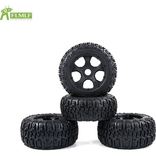 Knobby Front Rear Wheel Tyre Assembly Set Fit for 1/5 HPI ROFUN BAHA ROVAN KM BAJA 5B Rc Car Toys Games Parts