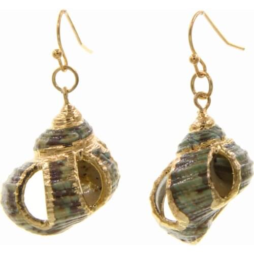 Natural Sea Shell Drops Dangle Earrings Women 's Girl 's Unique Design Beach Jewelry , Natural Cowrie Shell Earrings