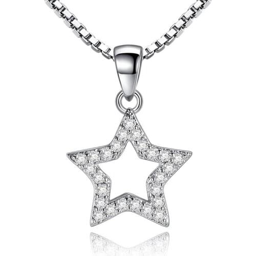 Charm Women Cubic Zirconia Geometric Necklace Statement 925 Sterling Silver Choker Necklaces Jewelry for Party Birthday