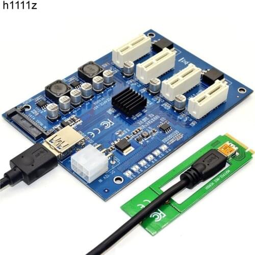 M.2 NGFF PCI-E PCI Express Extender Riser Card Adapter 4 PCI-E slot adapter PCIe Port Multiplier PCIE Express Card For Mining
