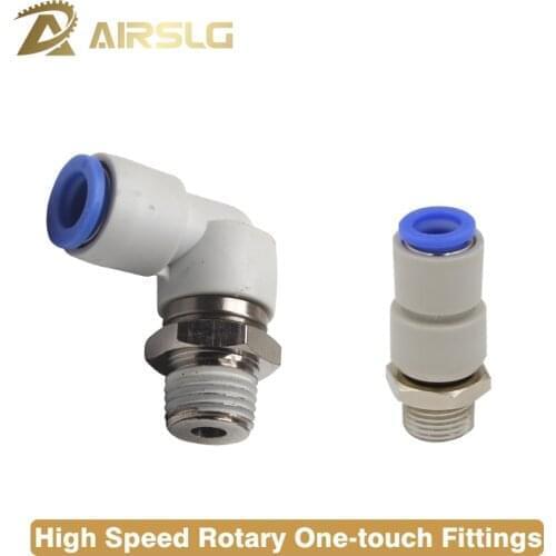SMC Type Rotary joint Air Pneumatic Fitting KSH Male connector KSL Male elbow tubing O.D. 4 6 8 10 12mm thread M5 1/8 1/4 3/8