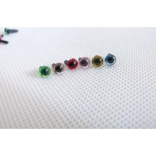 36pcs/lot 4.5mm smooth stem colorful plastic toy eyes without washer blue/red/brown/yellow/pink/green/clear option