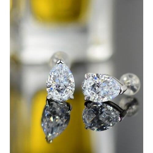 Luxury Stud Earrings For Women Noble Silver Color Earrings Jewelry Noble Temperament Ladies AAAAA Zircon Earrings For Girls