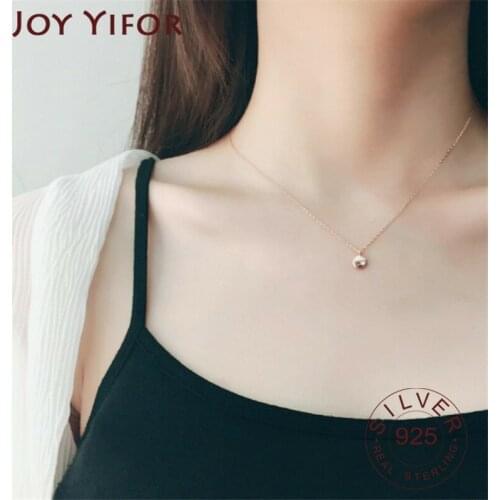 925 sterling silver Lucky Pendant Necklace Simple Wild Charm Collar for Women Party Jewelry Gifts