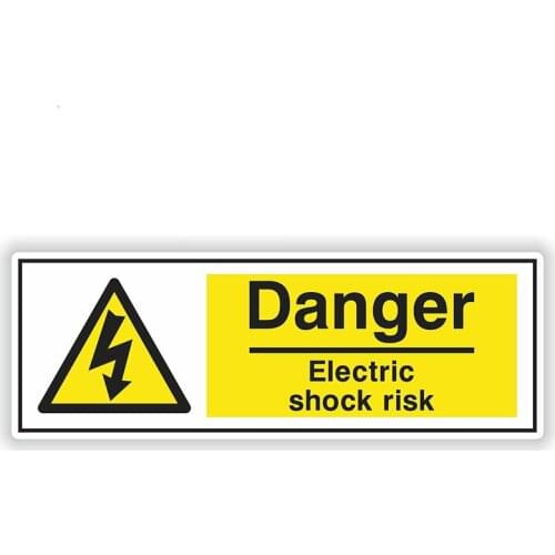 Creative Electric Shock Hazard Signs Warning Car Stickers PVC Personality Fashion Windows Exquisite Decals Waterproof Decoration