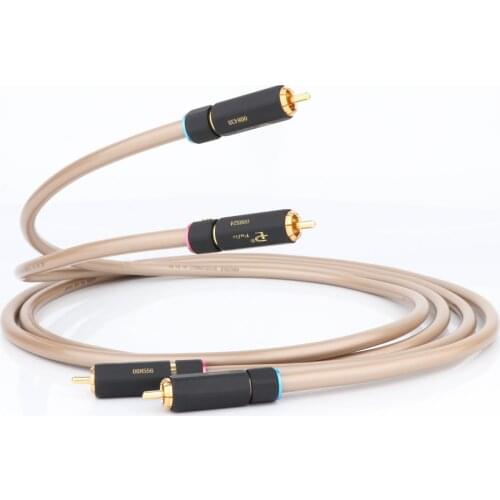 High Quality Analogue Interconnect 5N Copper Audio RCA Signal Cable RCA To RCA cable With Gold Plated Palic RCA plug connector