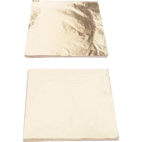 100 Pack Metallic Gold Leaf Foil Card Making Ornaments DIY Multipurpose
