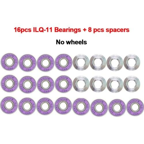 16 Pieces TWIN ILQ-11 Skating Bearings and 8 Spacers Bushings For Skate Wheels Deep Groove 608ZZ 8X22X7mm Chrome Steel ABEC-11