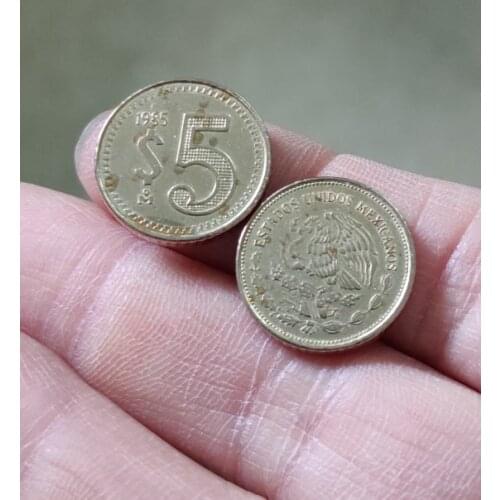 17mm Mexico 5 dollar America Coins Old Original Infrequent Coin Commemorative Edition 100% Real