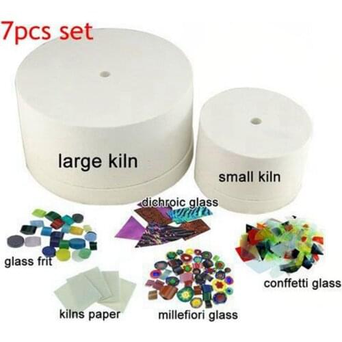 2 Pieces Kiln 7pcs set Microwave Kiln For Glass Fusing COE90 Fusing Glass Kiln Kit