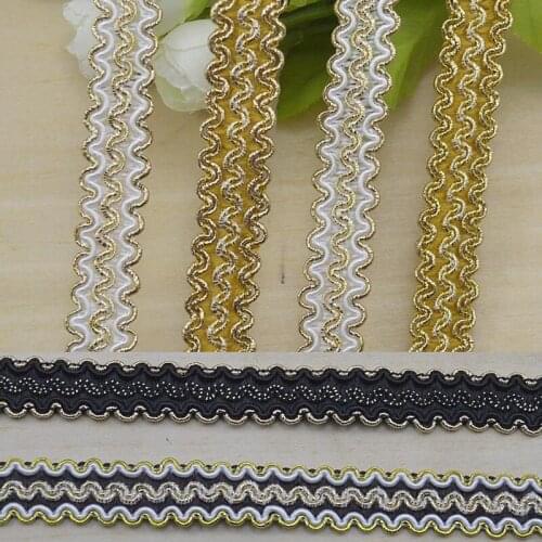 20Meters High Quality Wave Lace Ribbon Golden Trims Braided For Costume Decoration DIY Centipede Braided Ribbon Sewing Supplies