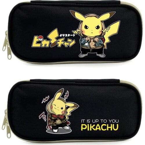 2021 Pokemon Children Pikachu Student Kid Boy Bag Office School Pencils Case Fashion Zipper Supplie Pencil Bag Box Birthday Gift