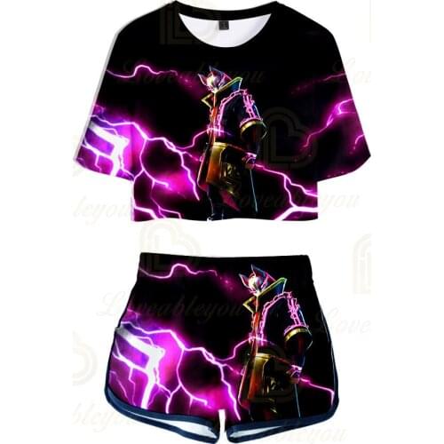 Fortnite Battle Hero Victory Royale Shoot Game 3D T-shirt+short 2pcs Set Children Tshirt Shoot Kids Hero Tops Boys Girls