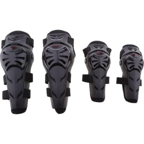 4Pieces Motorcycle Motocross Cycling Elbow and Knee Pads Protector Guard Armors Set Black