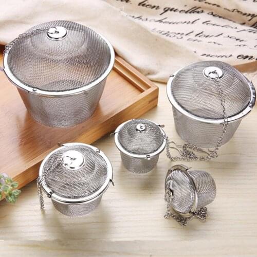 5 Size Steel Tea Strainer Infuser Tea Locking Ball cooking Spice Mesh Tea Herbal Ball tools H1N0