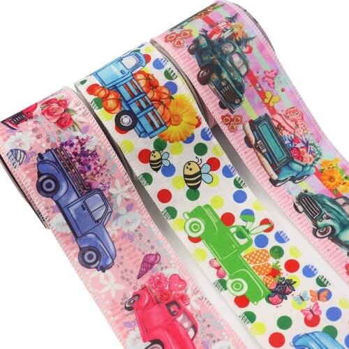 5 yards 63mm Cartoon ribbon car pattern torture ribbon webbing ribbon party decoration ribbon M-21630-971