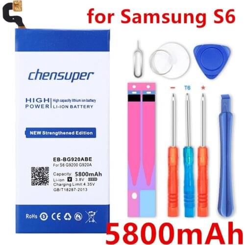 Chensuper 5800mAh EB-BG920ABE Battery Use for Samsung Galaxy S6 Battery G9200 G920f G920i G920A G925S Phone