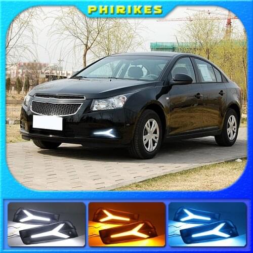 1 set 12V LED DRL Daytime Running Lights Daylight With turn signal Lamp For Chevrolet CRUZE 2009 2010 2011 2012 2013 2014