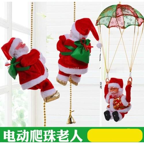 Electric Santa Claus Climbing Stairs Parachute Christmas Doll Toys Children Christmas Gifts christmas decorations for home