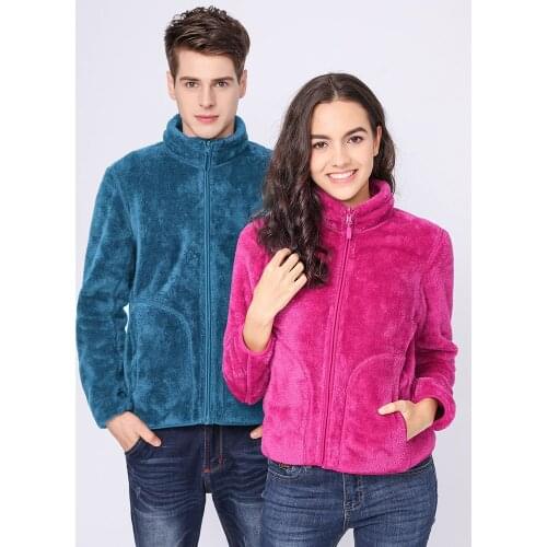 LOVERS Fleece hiking sweater jacket Cardigan men`s jacket womens coat winter coral velvet jacket thickened windbreaker coat