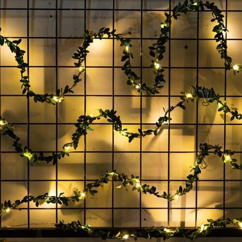 Battery Powered Ivy Fairy String Lights 20/50LEDs Tiny Leaf Garland Holiday Copper for Christmas Party New Year Wedding Garden