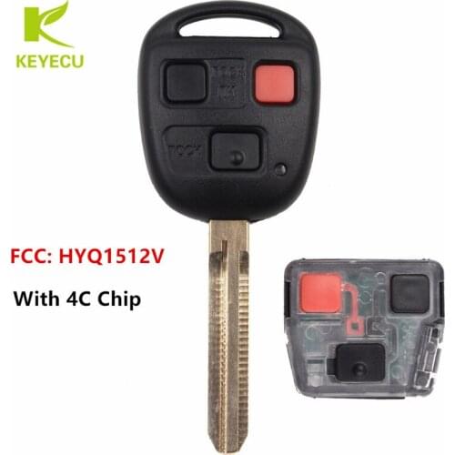 KEYECU Replacement New Remote Key Fob 3 Button 4C Chip for 1998 1999 2000 2001 2002 Toyota Land Cruiser FCC: HYQ1512V