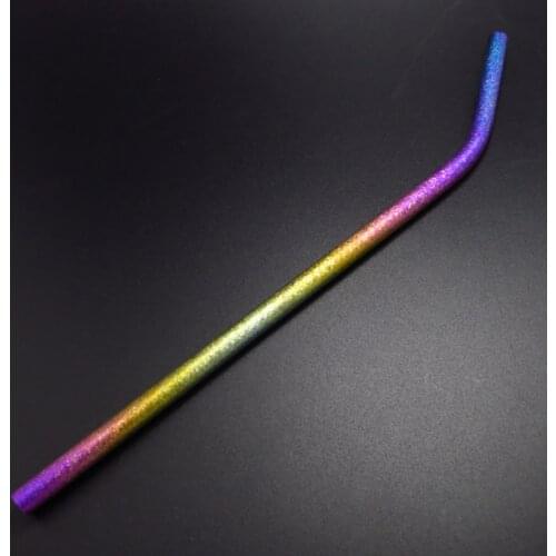 Colorful Bent Drink Straw Titanium Straw Outdoor Tableware Safety Titanium Alloy Straws