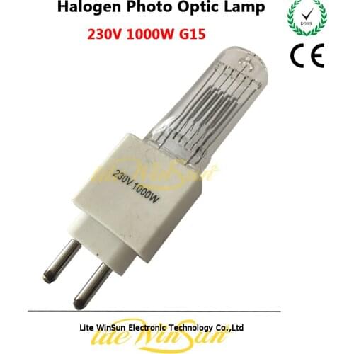 Litewinsune 230V 1000W G15 Base Socket Halogen Photo Optic Lamp Source Fresnel Spot Project Lighting Lamp Source