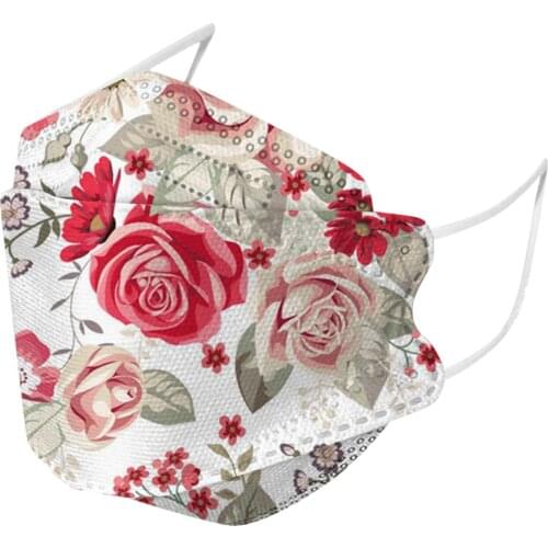 Ski Fasemask 10-50pcs Floral Fish Face Mask Adult Fashion Floral Printed 4ply Filters Mouth Masks Personal Mascarillas Balaclava