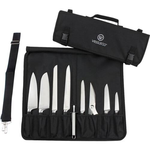 Multifunctional Cutter Roll Bag Chef Knife Bag Kitchen Cooking Portable Durable Storage Pockets Black Carry Case Bag Kitchen 4