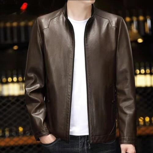2021 Spring Autumn Man Vintage Motorcycle Jacket Men Fashion New Biker Leather Jacket Male Coat Winter Fleece Pu Overcoat Q59