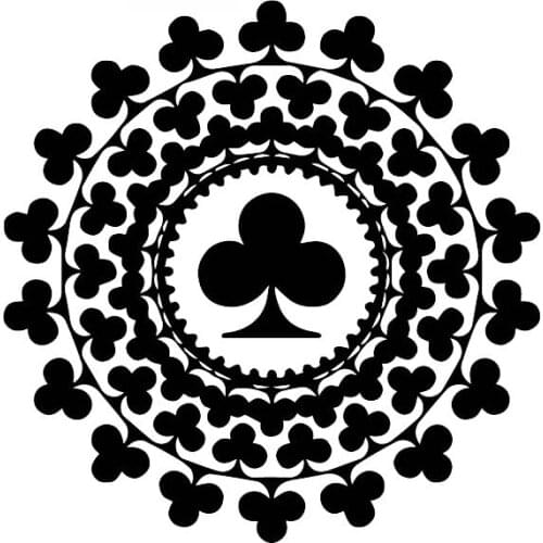 Poker Plum Pattern Decals High Quality Car Window Decoration Personality Pvc Waterproof Decals Black/white, 17cm*17cm