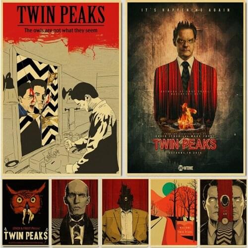 Twin Peaks Movie Retro Wall Art Poster Printed Nordic Canvas Painting Home Room Bar Decorative Pictures Vintage Anime Wall Decor