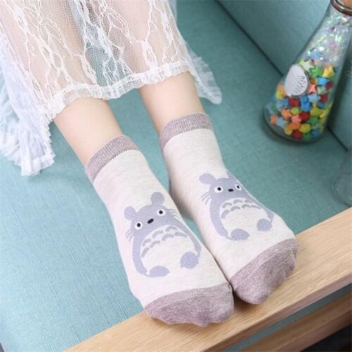Cool Cartoon Animal Totoro Cat Hip Hop Socks Funny Women Harajuku Skateboard Chaussette Socks 5 Pairs/Lot