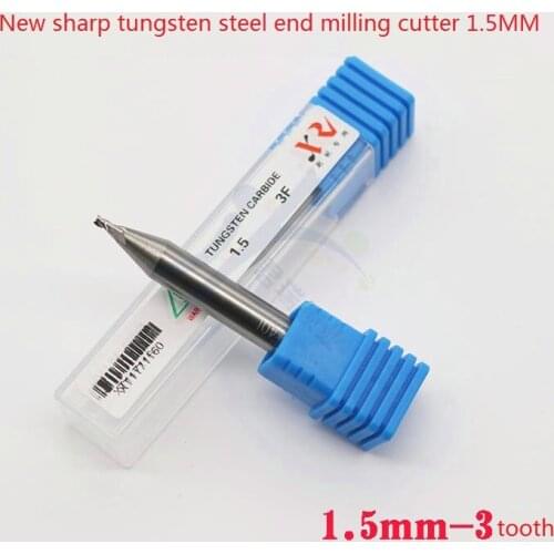 Sharp tungsten steel end milling cutter 1.5MM 3 teeth multi-function vertical key matching machine drill key groove milling