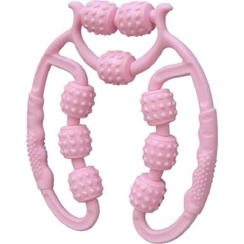 Newest 5/7/9 Wheel U Shape Trigger Point Massage Roller for Arm Leg Neck Muscle Tissue for Fitness Gym Yoga Pilates Sports