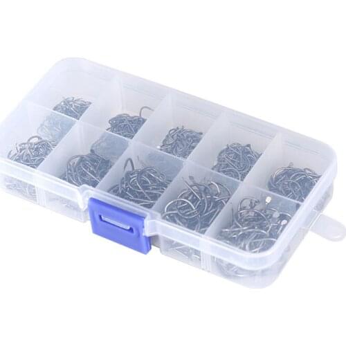 100/150/300pcs/Box High Carbon Steel Fishing hooks Mixed Size Barbed jig hook Carp Fishing Jig Head for Fly fishing Accessories