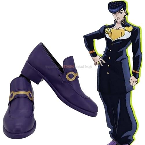 Higashikata Josuke Purple Shoes Cosplay JoJos Bizarre Adventure Josuke Higashikata Cosplay Boots Customized Shoes